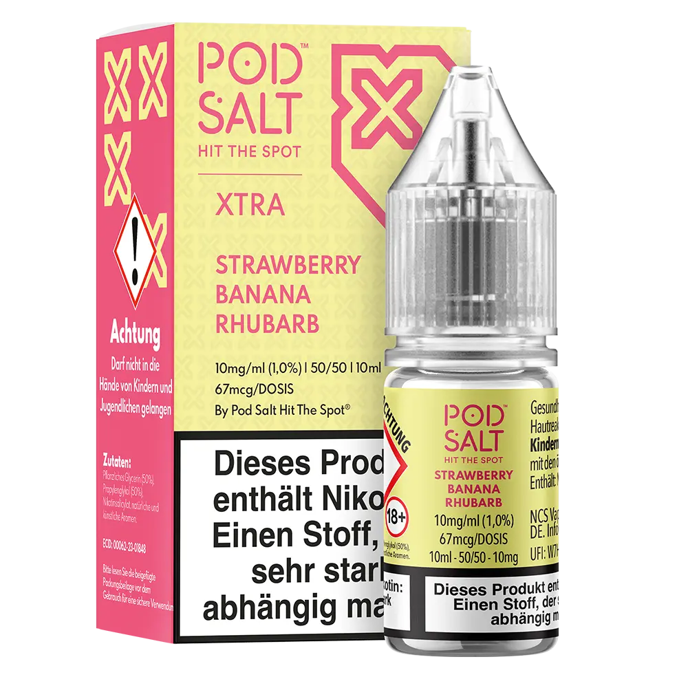 Liquid Strawberry Banana Rhubarb - Pod Salt Xtra Nikotinsalz