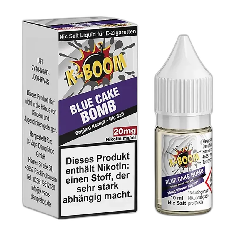 Liquid Blue Cake Bomb - K-Boom Nikotinsalz 20mg Liquid Blue Cake Bomb - K-Boom Nikotinsalz 20mg