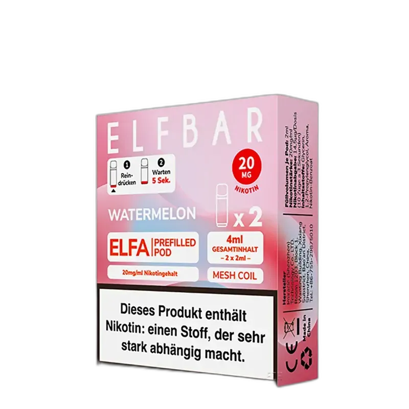 Elfbar - Elfa Pods Watermelon Nikotinsalz 20mg Elfbar - Elfa Pods Watermelon Nikotinsalz 20mg