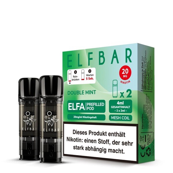 Elfbar Elfa Einweg Pod - Double Mint - 20mg Nikotinsalz 2ml