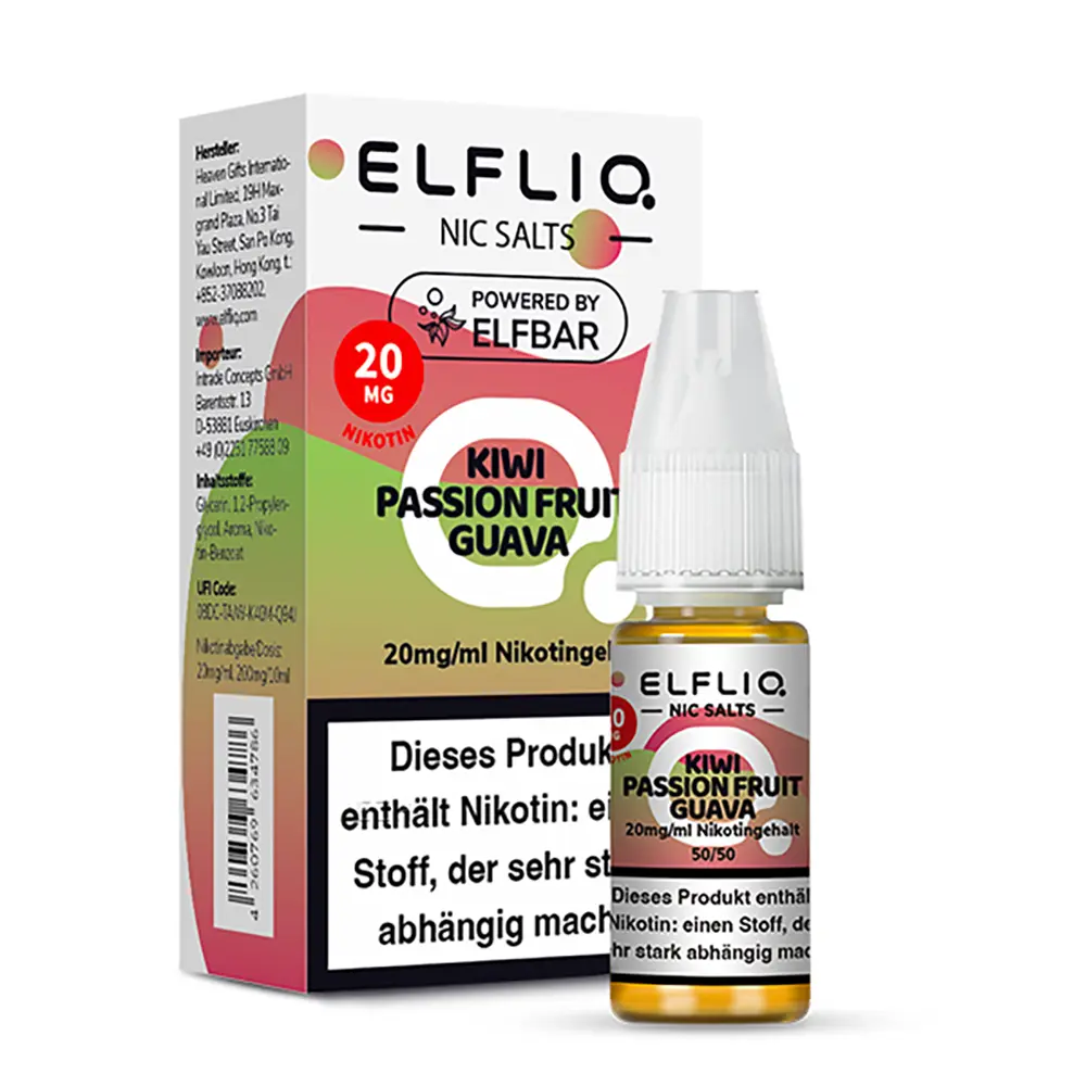 Liquid Kiwi Passion Fruit Guava - Elfliq Nikotinsalz 20mg Liquid Kiwi Passion Fruit Guava - Elfliq Nikotinsalz 20mg