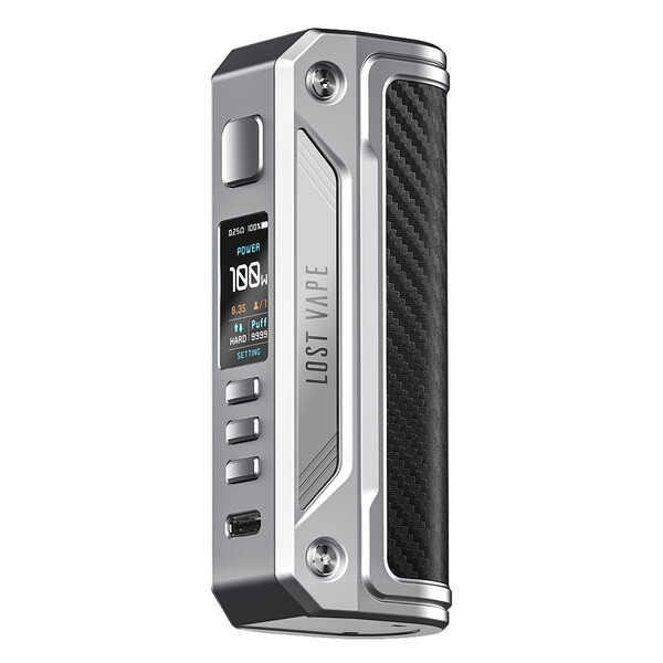 Lost Vape Thelema Solo 100W Mod Silver Carbon Fiber Lost Vape Thelema Solo 100W Mod Silver Carbon Fiber