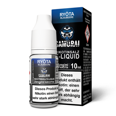 Liquid Ryota Blaubeere - Samurai Nikotinsalz 20mg Liquid Ryota Blaubeere - Samurai Nikotinsalz 20mg