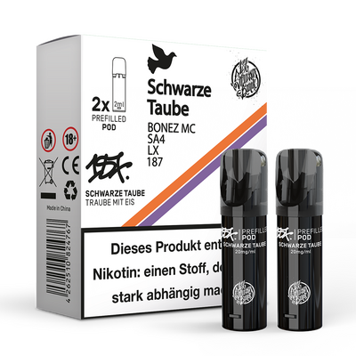 2x 187 Strassenbande Einweg Pod Schwarze Taube 20mg Nikotinsalz 2ml