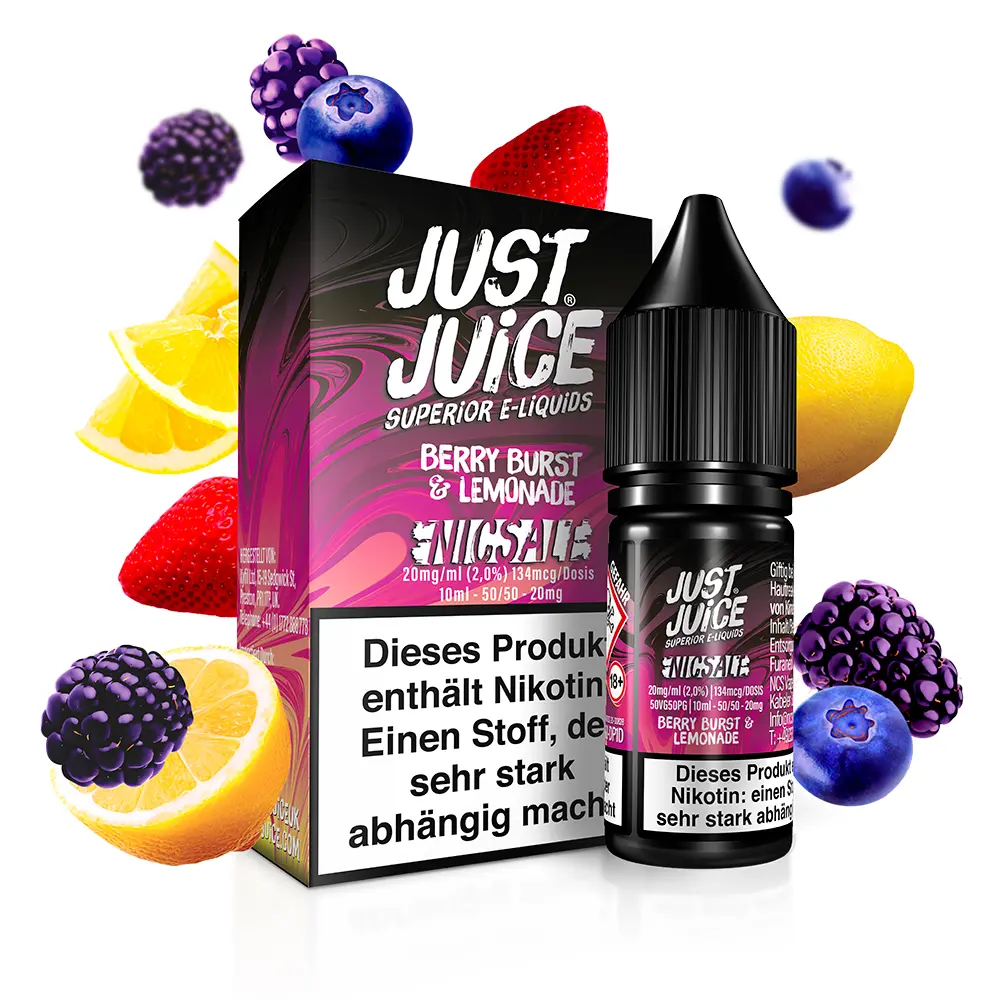 Just Juice Nikotinsalz - Fusion Berry Burst & Lemonade - 10ml 20mg Just Juice Nikotinsalz - Fusion Berry Burst & Lemonade - 10ml 20mg