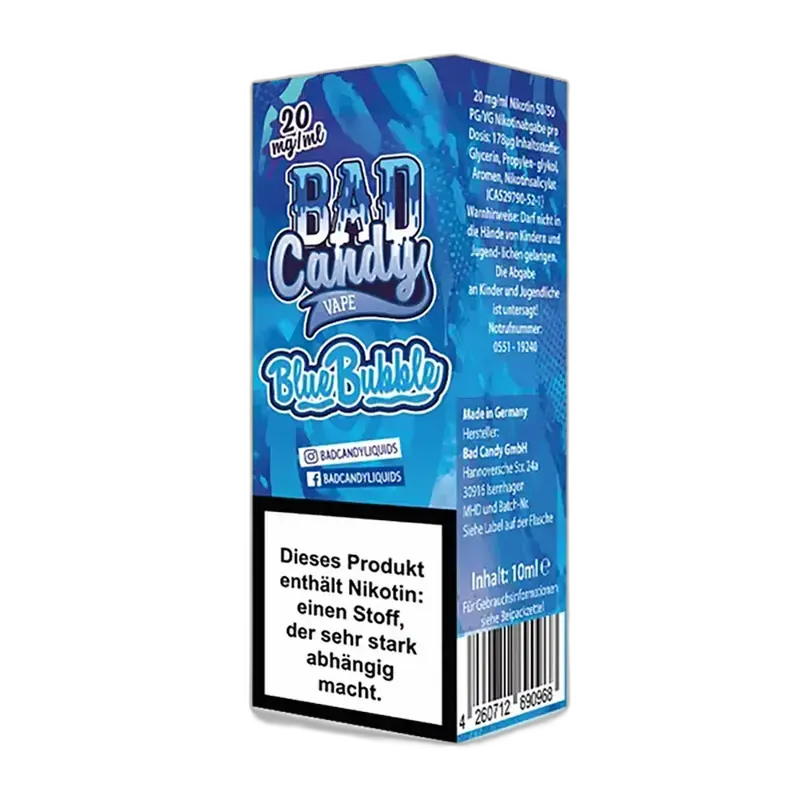 Liquid Blue Bubble - Bad Candy Nikotinsalz 20mg