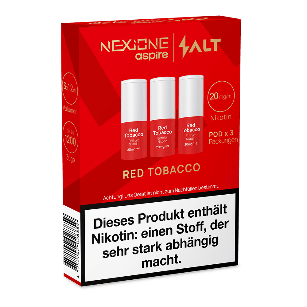 3x NEXIONE Salt Pod - Red Tobacco - 20mg Nikotinsalz 1.2ml