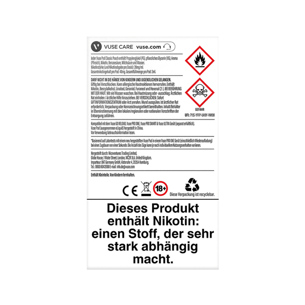 Vuse Pod Classic Peach Nic Salts 20mg