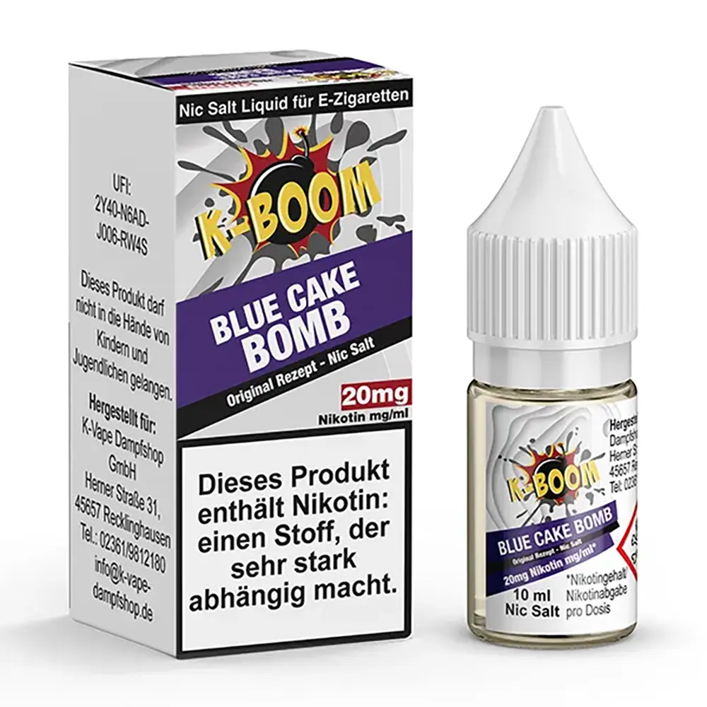 Liquid Blue Cake Bomb - K-Boom Nikotinsalz 20mg Liquid Blue Cake Bomb - K-Boom Nikotinsalz 20mg