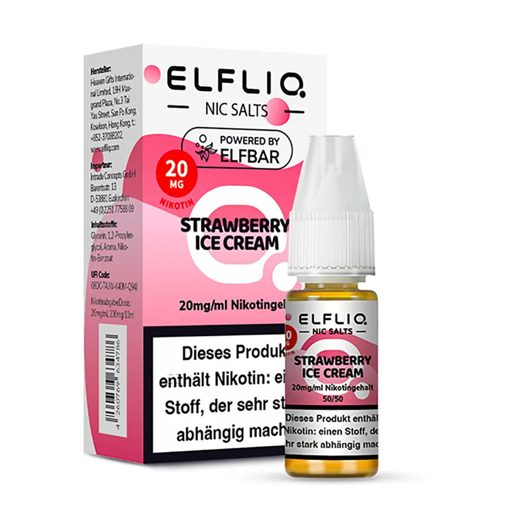 Liquid Strawberry Ice Cream - Elfliq Nikotinsalz Liquid Strawberry Ice Cream - Elfliq Nikotinsalz