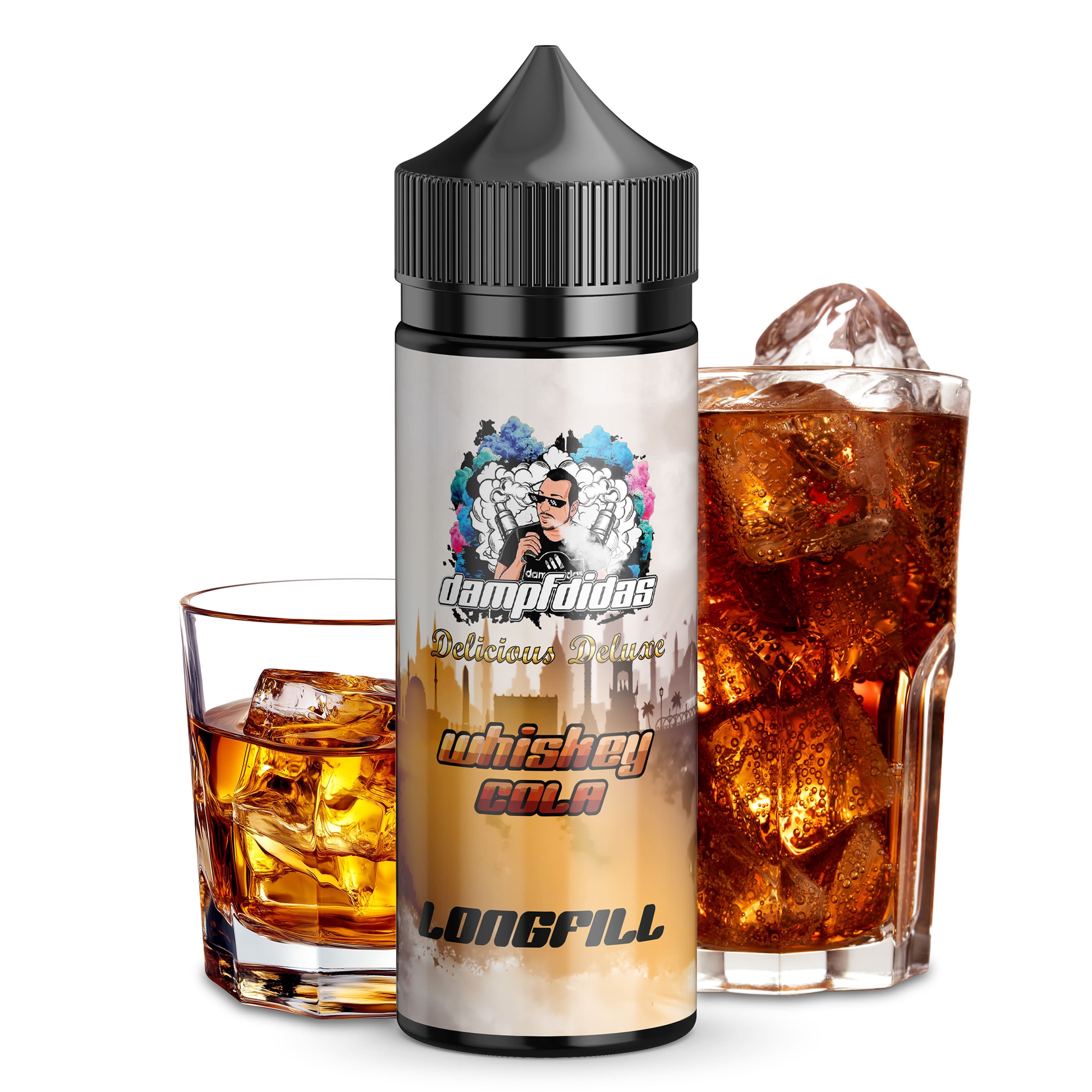 Dampfdidas Longfill - Whiskey Cola - 10ml Aroma in 120ml Flasche  C