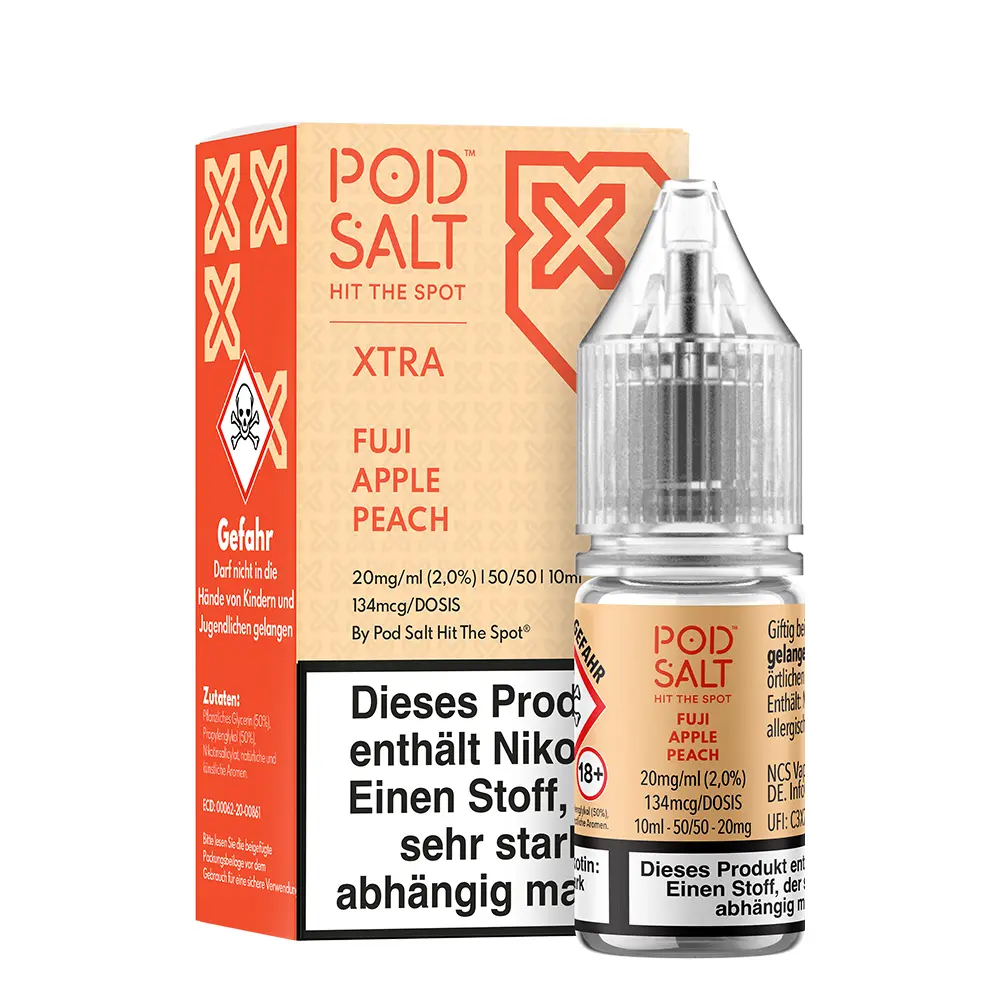 Liquid Fuji Apple Peach - Pod Salt Xtra Nikotinsalz Liquid Fuji Apple Peach - Pod Salt Xtra Nikotinsalz