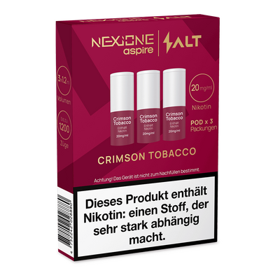 3x NEXIONE Salt Pod - CrimsonTobacco - 20mg Nikotinsalz 1.2ml 3x NEXIONE Salt Pod - CrimsonTobacco - 20mg Nikotinsalz 1.2ml