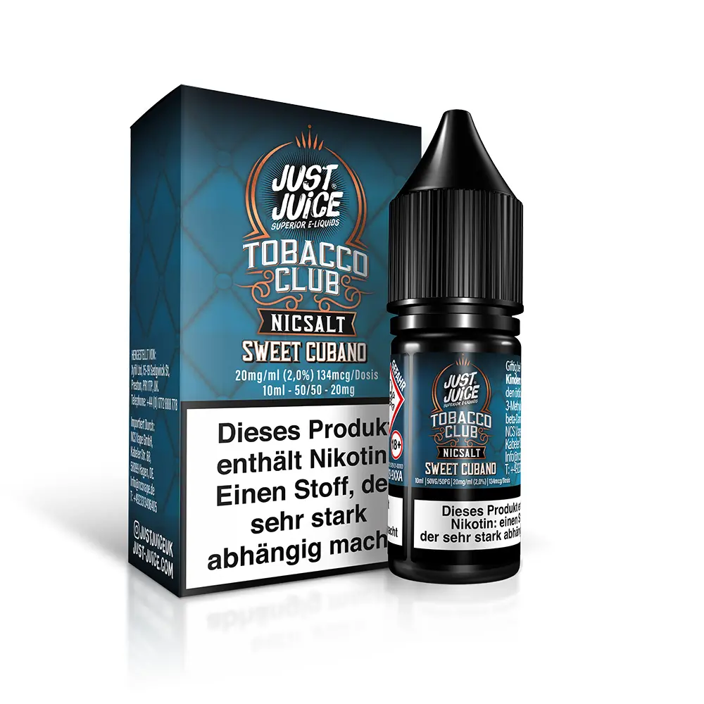 Just Juice Nikotinsalz - Tobacco Sweet Cubano - 10ml 20mg 
