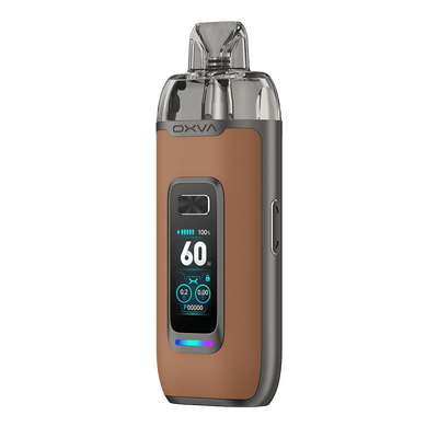 Oxva Vprime Kit in Braun mit Lederoptik und digitalem Display Oxva Vprime Kit Brown Leather