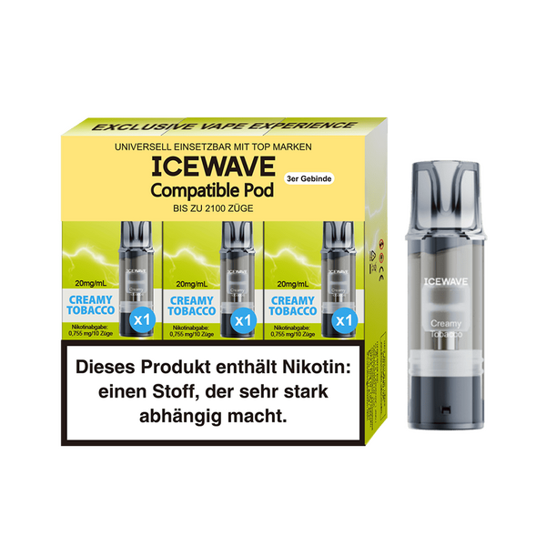 3x Icewave Einweg Pod - Creamy Tobacco - 20mg