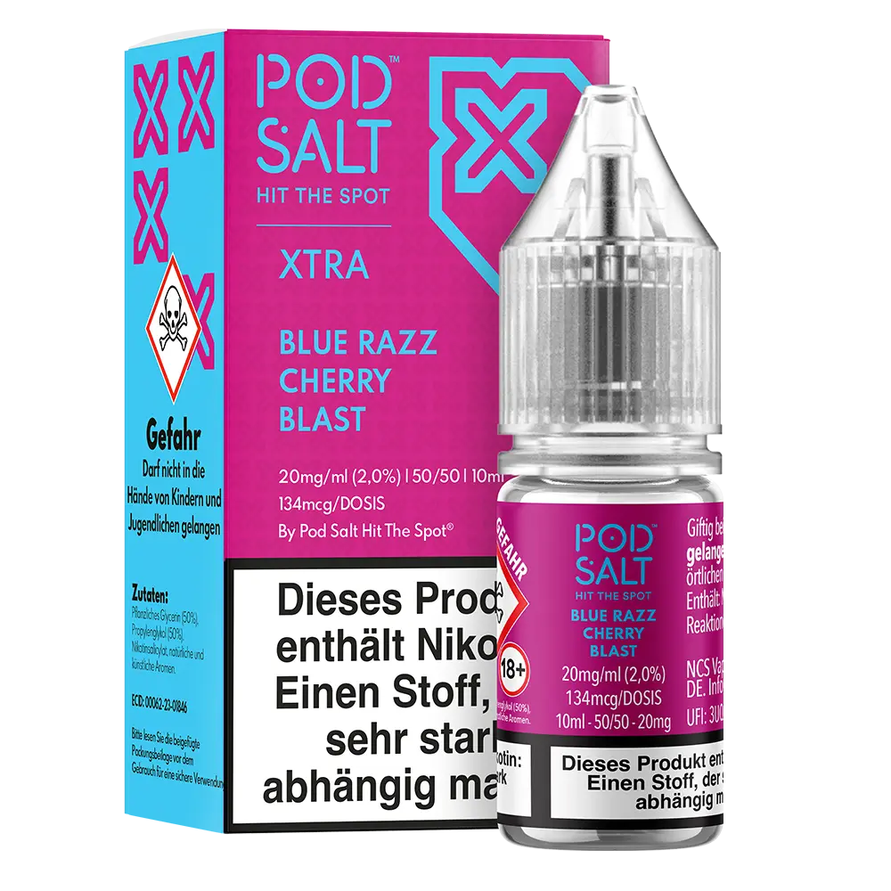 Liquid Blue Razz Cherry Blast - Pod Salt Xtra Nikotinsalz 20mg