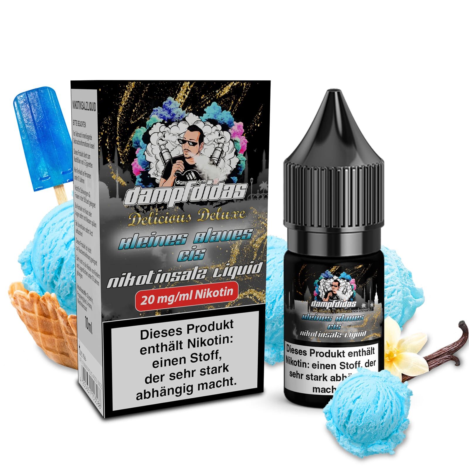 Dampfdidas Nikotinsalz - Kleines Blaues Eis - 10ml Liquid 20mg  C