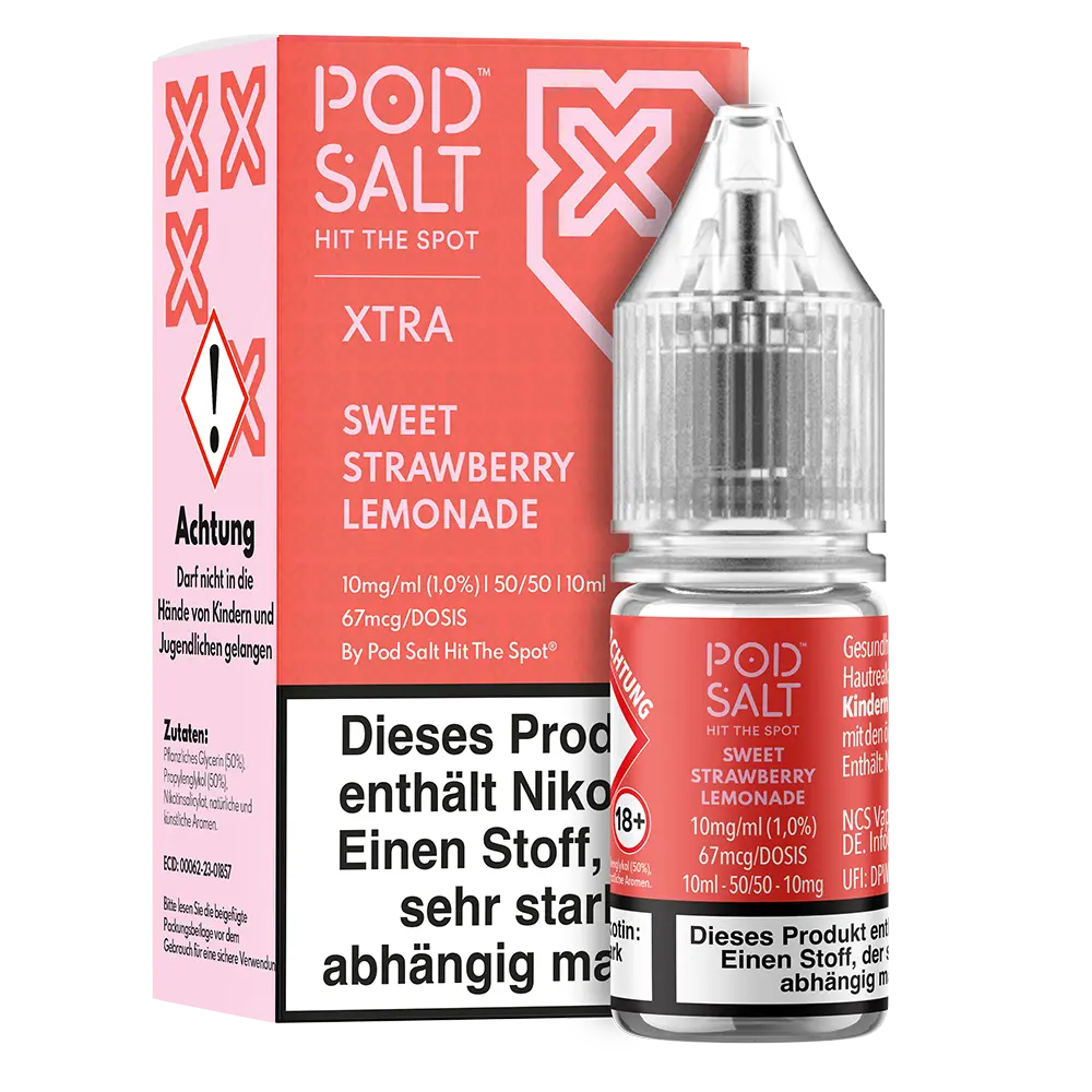 Liquid Sweet Strawberry Lemonade - Pod Salt Xtra Nikotinsalz