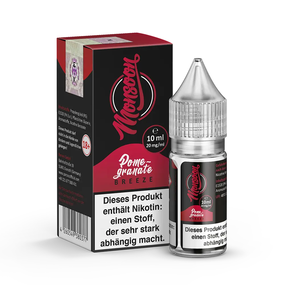 Liquid Pomegranate Breeze - Monsoon Nikotinsalz 20mg Liquid Pomegranate Breeze - Monsoon Nikotinsalz 20mg