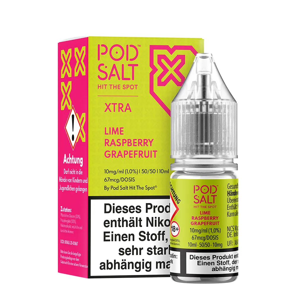 Liquid Lime Grapefruit Raspberry - Pod Salt Xtra Nikotinsalz 10mg Liquid Lime Grapefruit Raspberry - Pod Salt Xtra Nikotinsalz 10mg