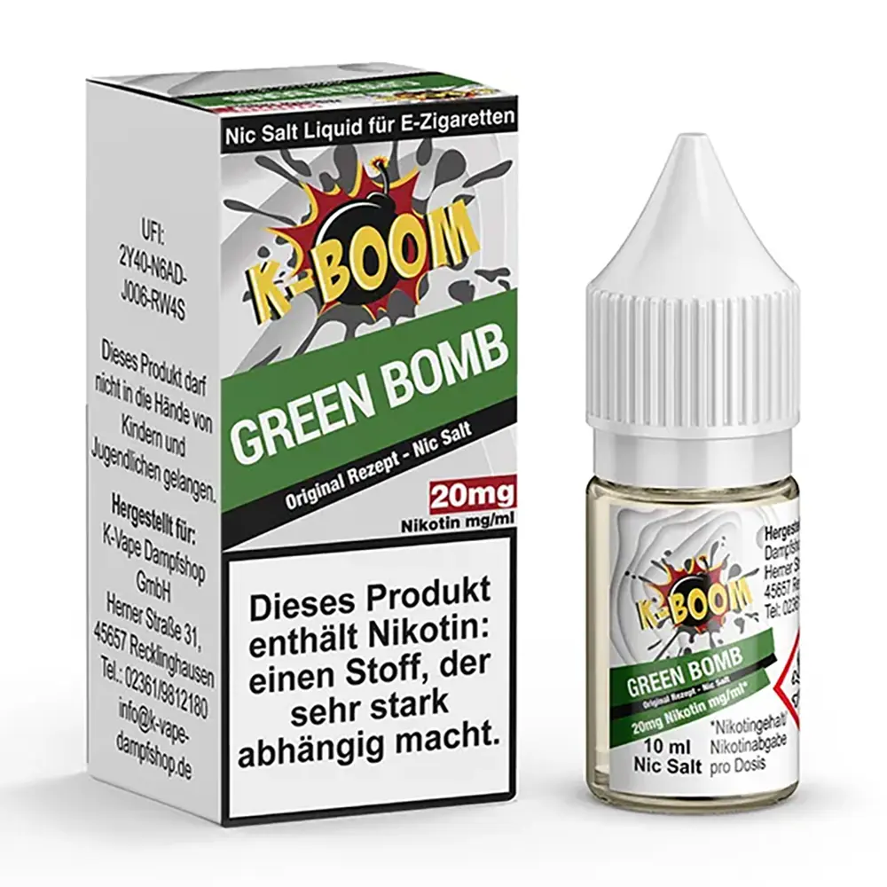Liquid Green Bomb - K-Boom Nikotinsalz 20mg Liquid Green Bomb - K-Boom Nikotinsalz 20mg