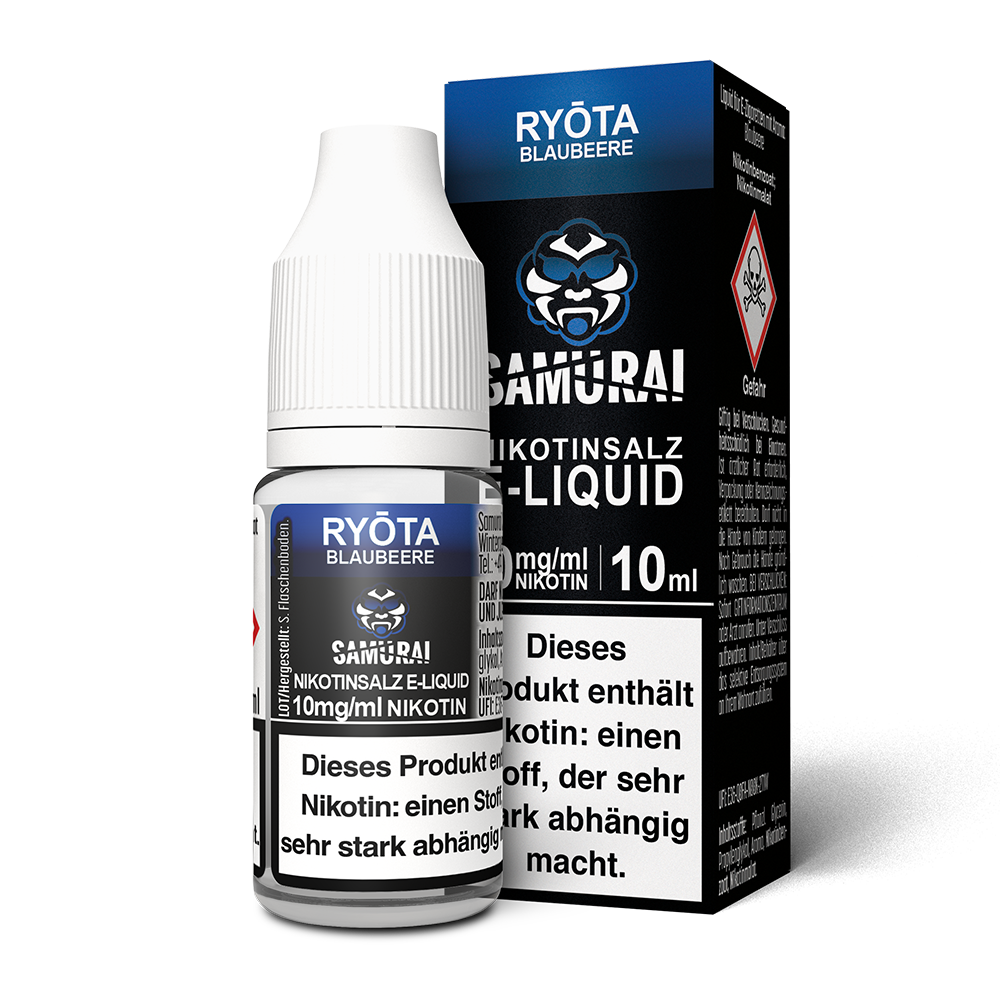 Liquid Ryota Blaubeere - Samurai Nikotinsalz Liquid Ryota Blaubeere - Samurai Nikotinsalz
