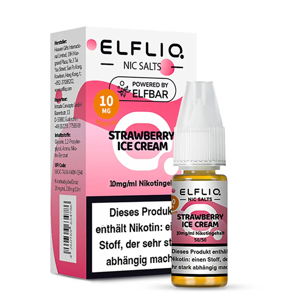 Liquid Strawberry Ice Cream - Elfliq Nikotinsalz 10mg Liquid Strawberry Ice Cream - Elfliq Nikotinsalz 10mg