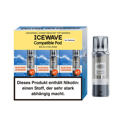 3x Icewave Einweg Pod - Blue Razz Lemonade - 20mg
