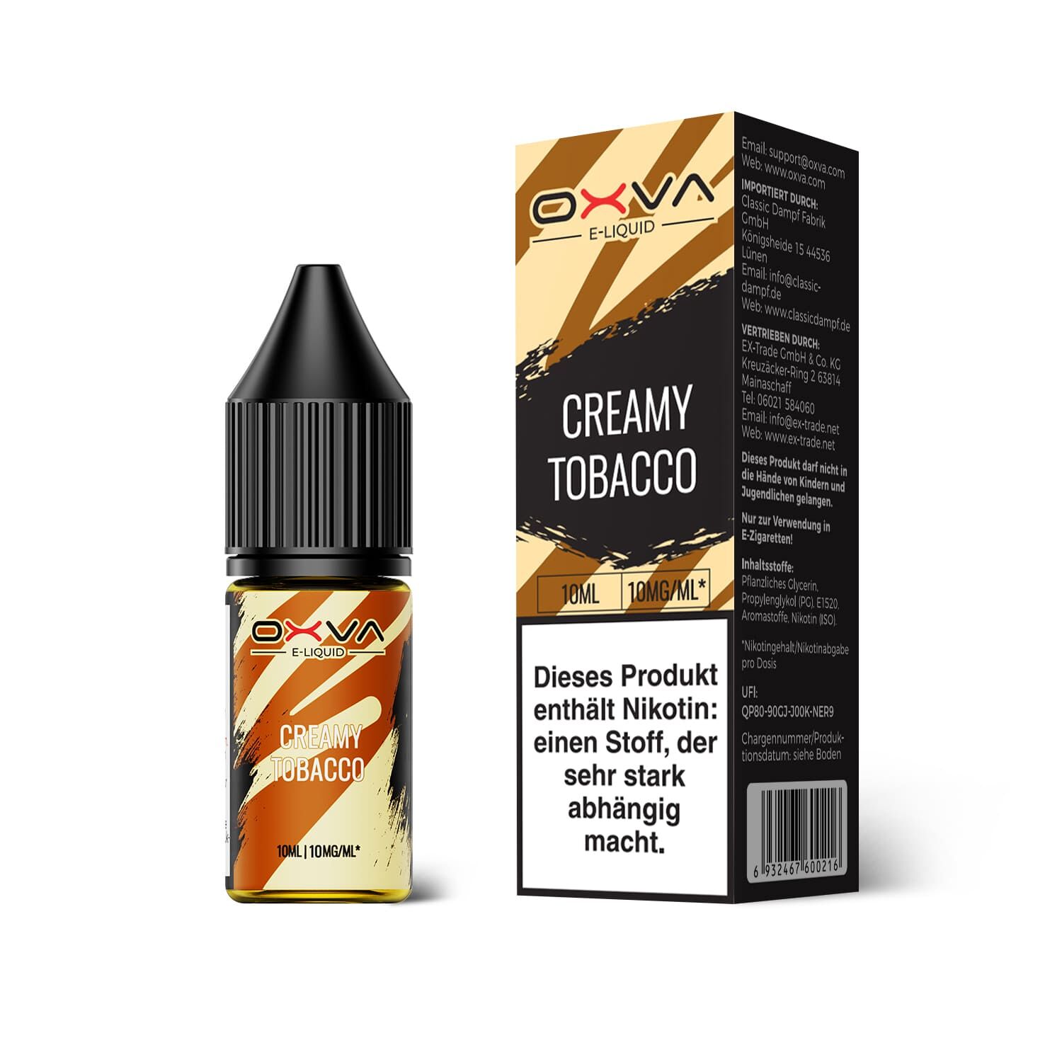 Liquid Creamy Tobacco - Oxva E-Liquid Nikotinsalz 10mg Liquid Creamy Tobacco - Oxva E-Liquid Nikotinsalz 10mg