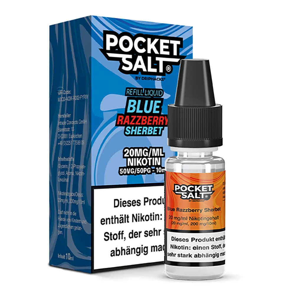 Liquid Blue Razzberry Sherbet - Pocket Salt Nikotinsalz 20mg Liquid Blue Razzberry Sherbet - Pocket Salt Nikotinsalz 20mg