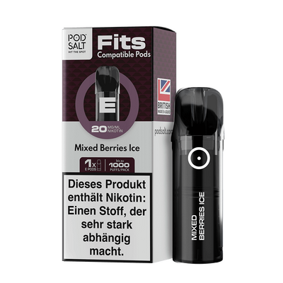 Pod Salt Fits Pods Einweg Pod - Mixed Berries Ice - 20mg Nikotinsalz 2ml Pod Salt Fits Pods Einweg Pod - Mixed Berries Ice - 20mg Nikotinsalz 2ml
