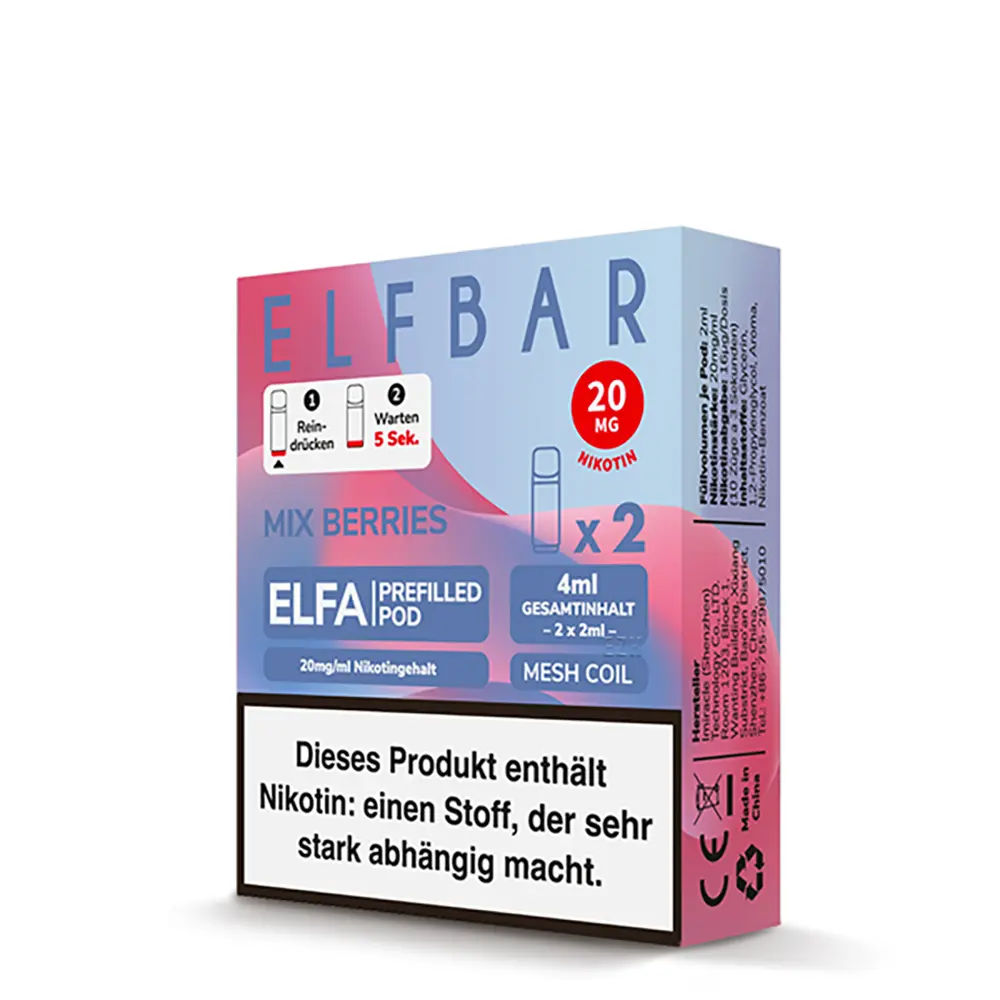 Elfbar - Elfa Pods Mix Berries Nikotinsalz 20mg Elfbar - Elfa Pods Mix Berries Nikotinsalz 20mg