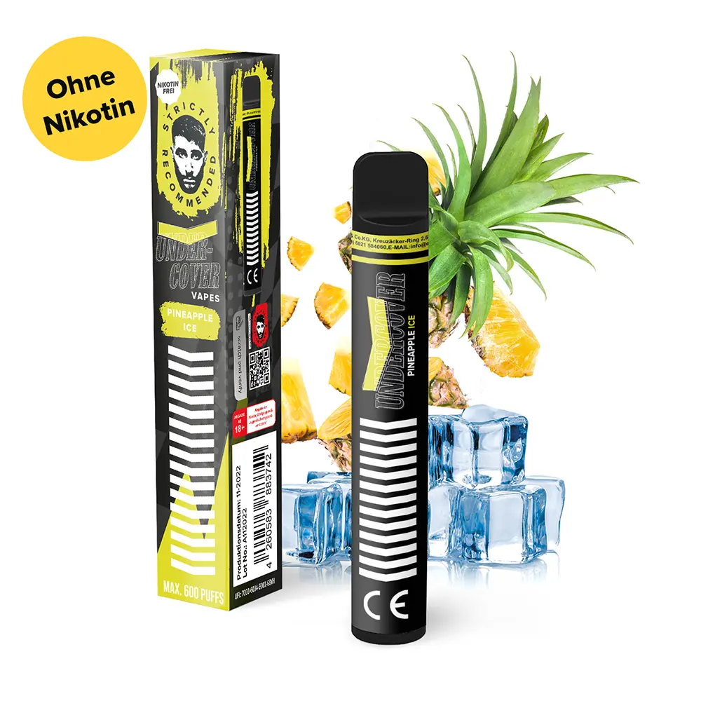 Undercover Vapes Pineapple Ice 0mg Einweg E-Zigarette Undercover Vapes Pineapple Ice 0mg Einweg E-Zigarette