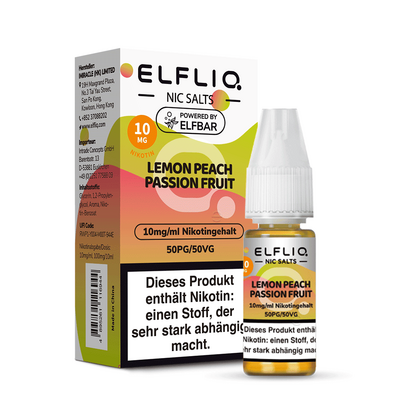 Elfliq by Elfbar Nikotinsalz - Lemon Peach Passion Fruit - Liquid 10mg 10ml  C