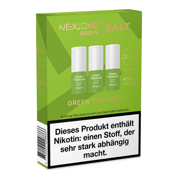 3x NEXIONE Salt Pod - Green Tobacco - 20mg Nikotinsalz 1.2ml