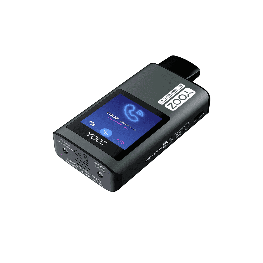 Yooz Zero V5 Kit Black, Ansicht auf das Gerät mit der Display-Seite nach oben