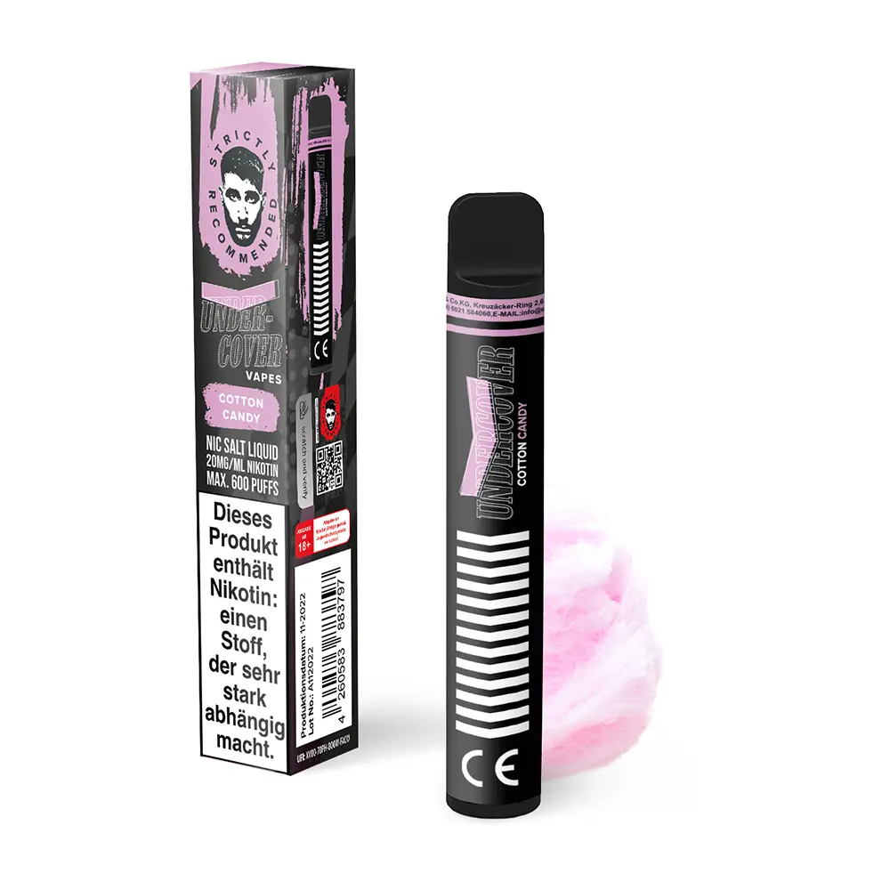 Undercover Vapes Cotton Candy 20mg Einweg E-Zigarette Undercover Vapes Cotton Candy 20mg Einweg E-Zigarette