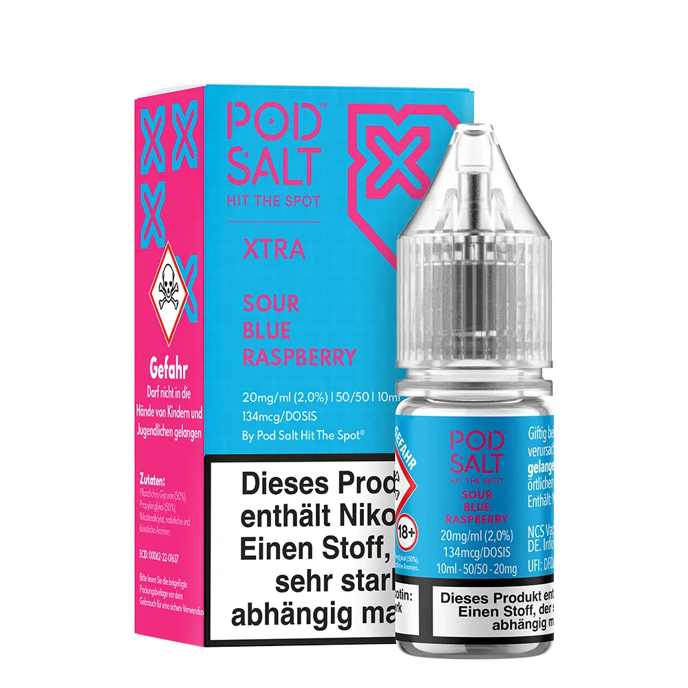 Liquid Sour Blue Raspberry - Pod Salt Xtra Nikotinsalz Liquid Sour Blue Raspberry - Pod Salt Xtra Nikotinsalz