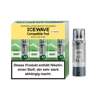 3x Icewave Einweg Pod - Mint - 20mg