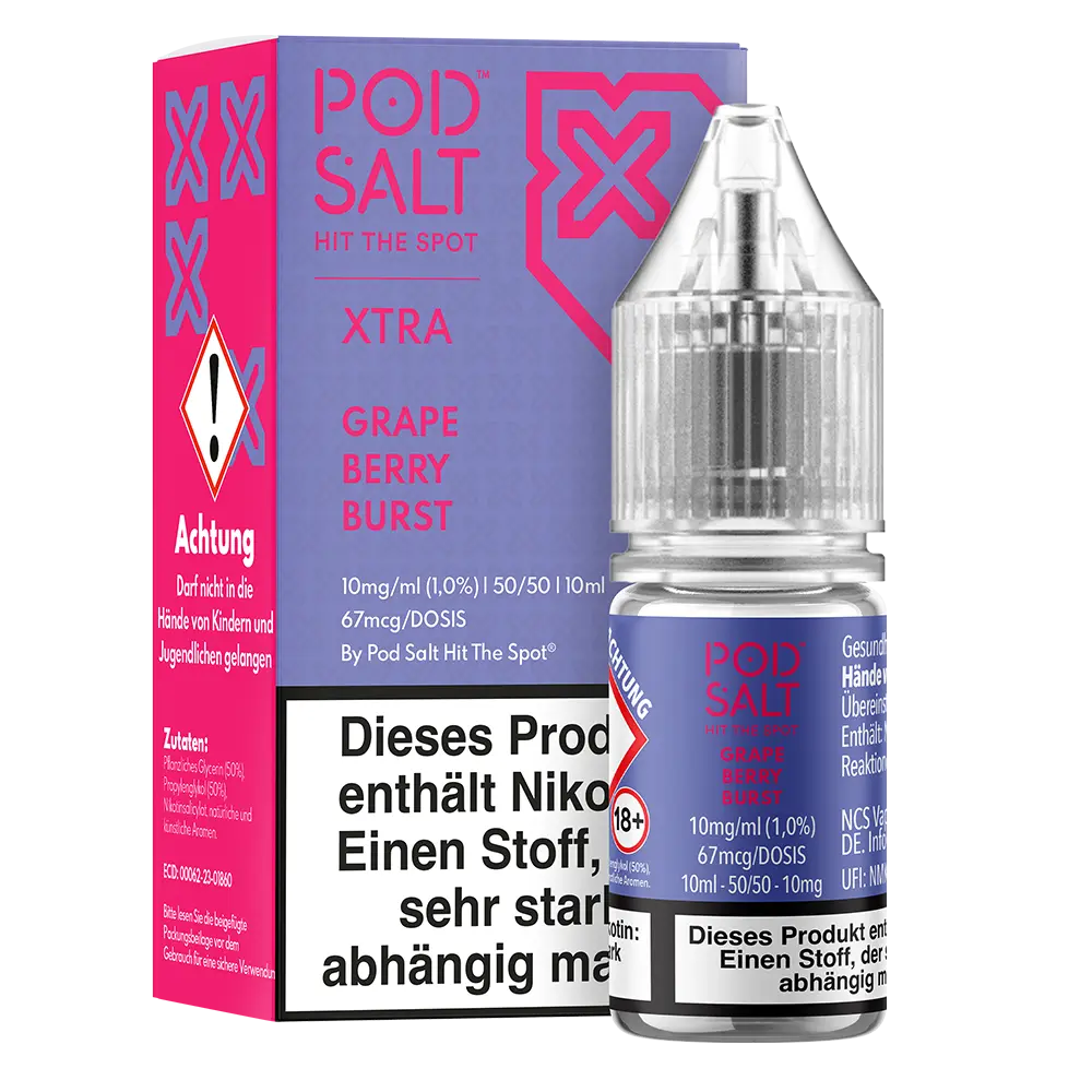 Liquid Grape Berry Burst - Pod Salt Xtra Nikotinsalz 10mg