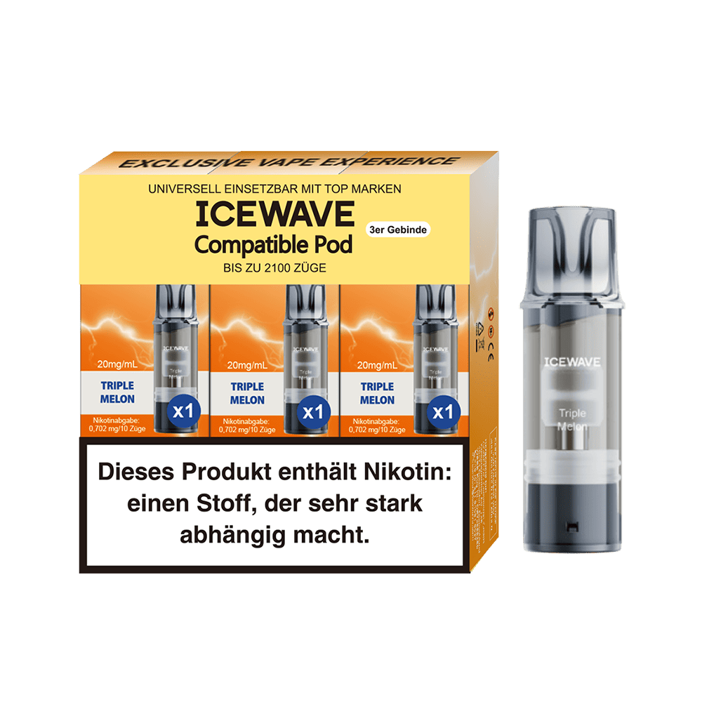 3x Icewave Einweg Pod - Triple Melon - 20mg