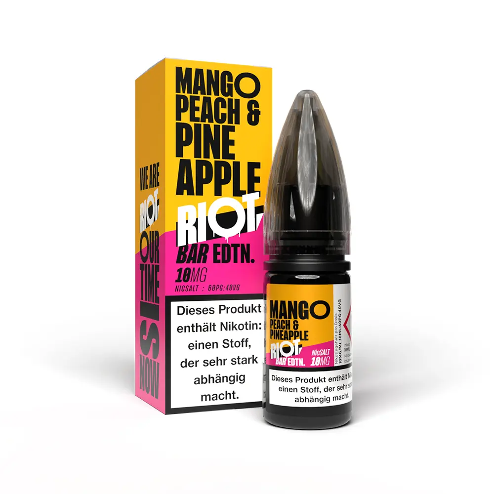 Liquid Mango Peach Pineapple - RIOT BAR EDTN Nikotinsalz 10mg Liquid Mango Peach Pineapple - RIOT BAR EDTN Nikotinsalz 10mg