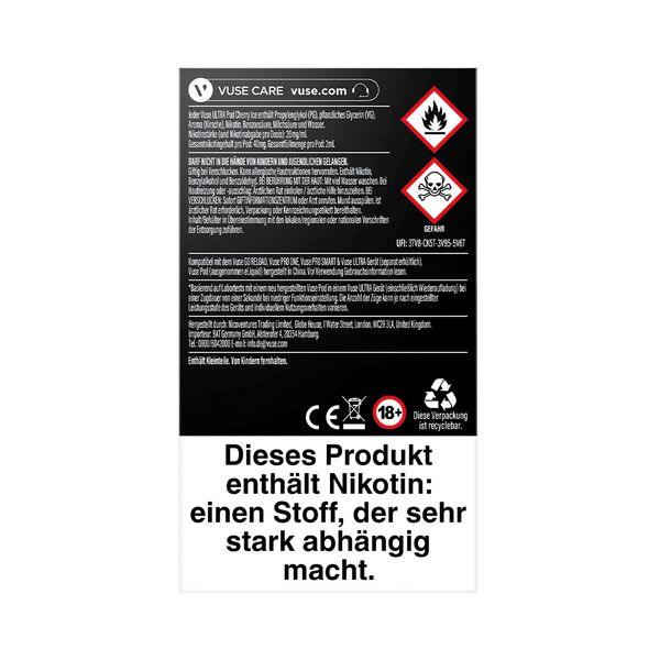 2x Vuse Ultra Pods Cherry Ice 20mg