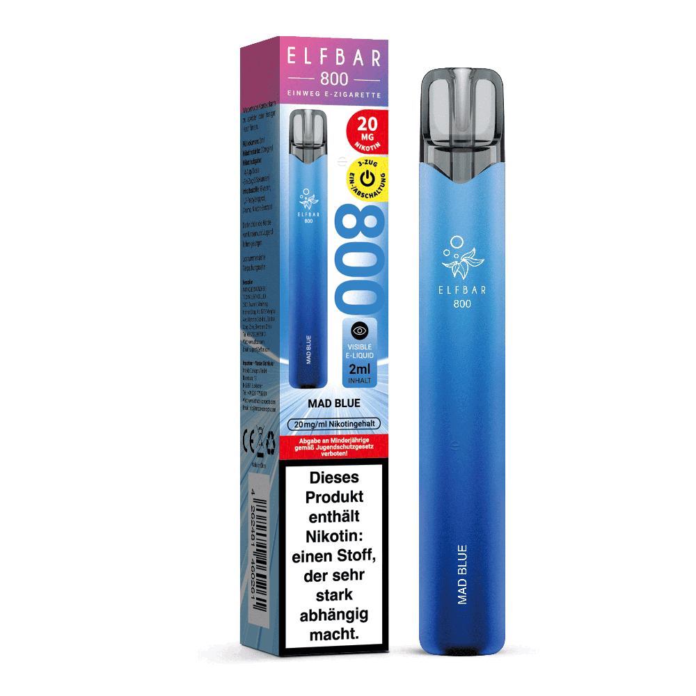 Elfbar 800 Einweg E-Zigarette Mad Blue 20mg