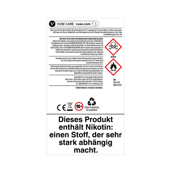 Vuse Pod Berry Blend Nic Salts 20mg