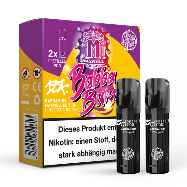 2x 187 Strassenbande Einweg Pod Babba Bum Maxwell Edition 20mg Nikotinsalz 2ml 2x 187 Strassenbande Einweg Pod Babba Bum Maxwell Edition 20mg Nikotinsalz 2ml