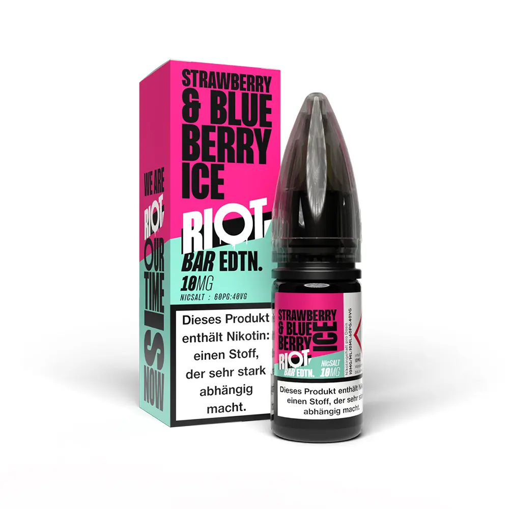 Liquid Strawberry Blueberry Ice - RIOT BAR EDTN Nikotinsalz Liquid Strawberry Blueberry Ice - RIOT BAR EDTN Nikotinsalz