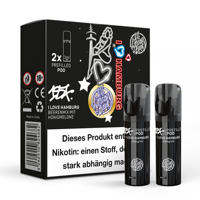 2x 187 Strassenbande Einweg Pod I Love Hamburg 20mg Nikotinsalz 2ml