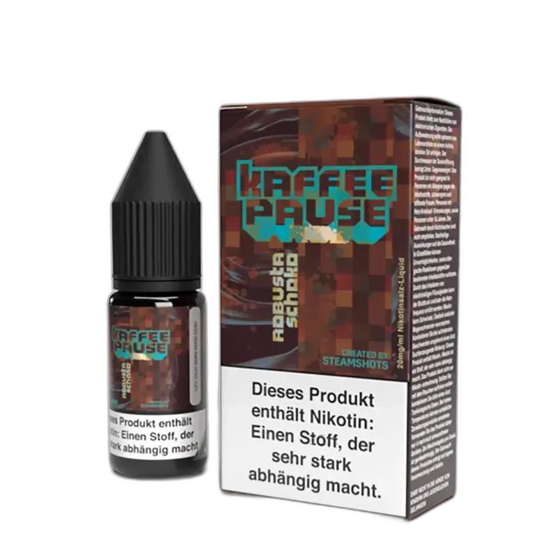 Liquid Robusta Schoko - Kaffeepause by Steamshots Nikotinsalz 20mg Liquid Robusta Schoko - Kaffeepause by Steamshots Nikotinsalz 20mg
